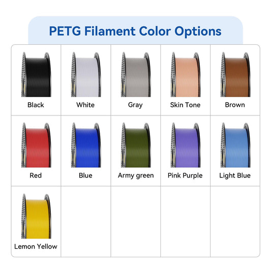 Vertexfil PETG Filament 1.75mm 10kg Bulk Pack (10 x 1kg Spools) - Mix & Match Colors Bundle for 3D Printer