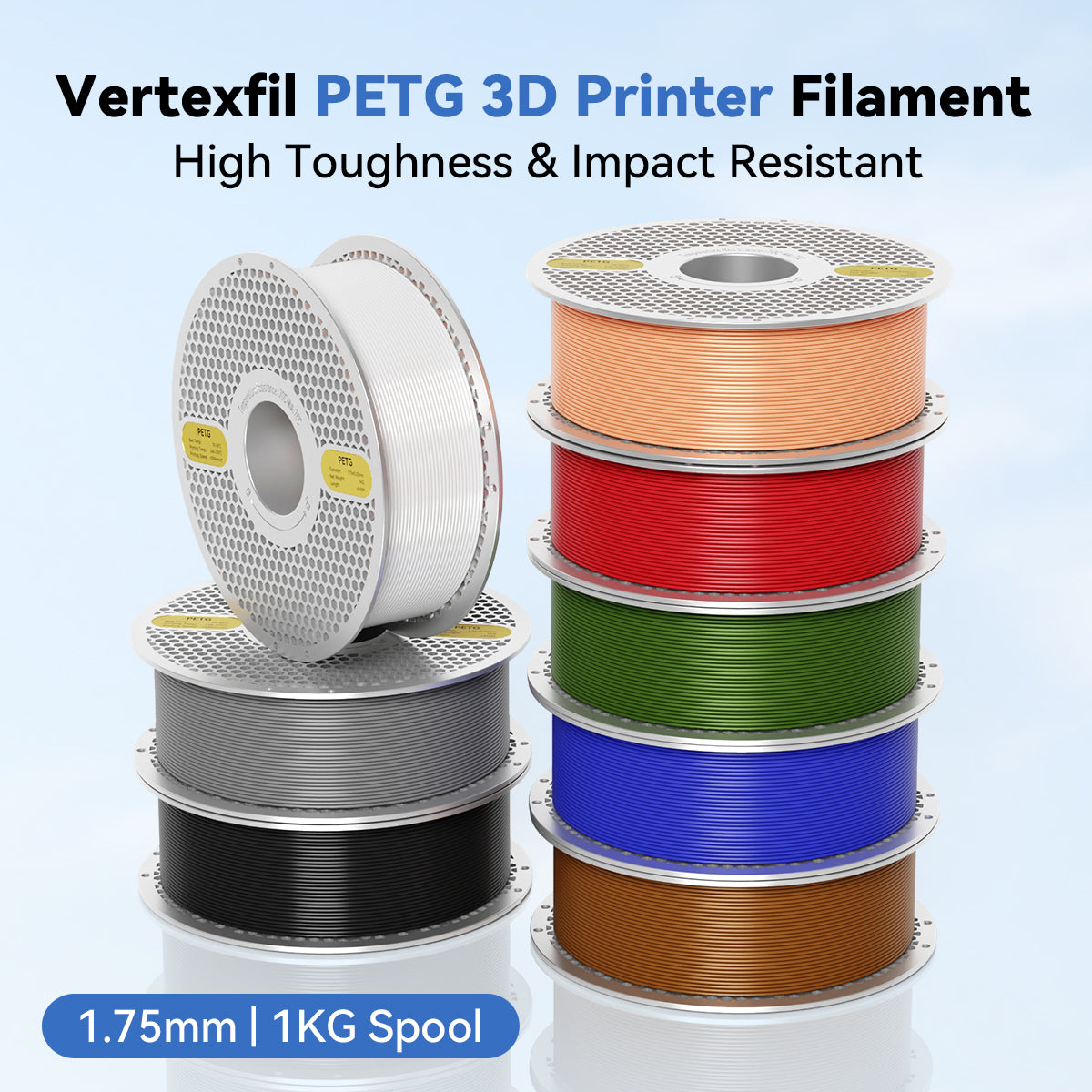 Vertexfil PETG Filament 1.75mm 1kg – Strong, Durable & Easy to Print