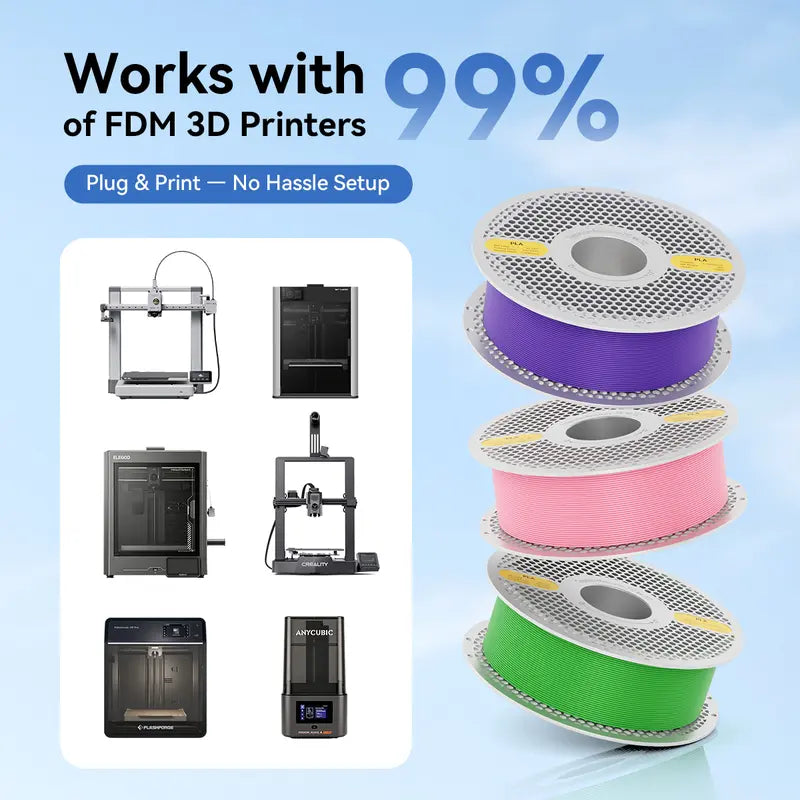 Vertexfil PLA Filament 1kg – 1.75mm, ±0.02mm Dimensional Accuracy