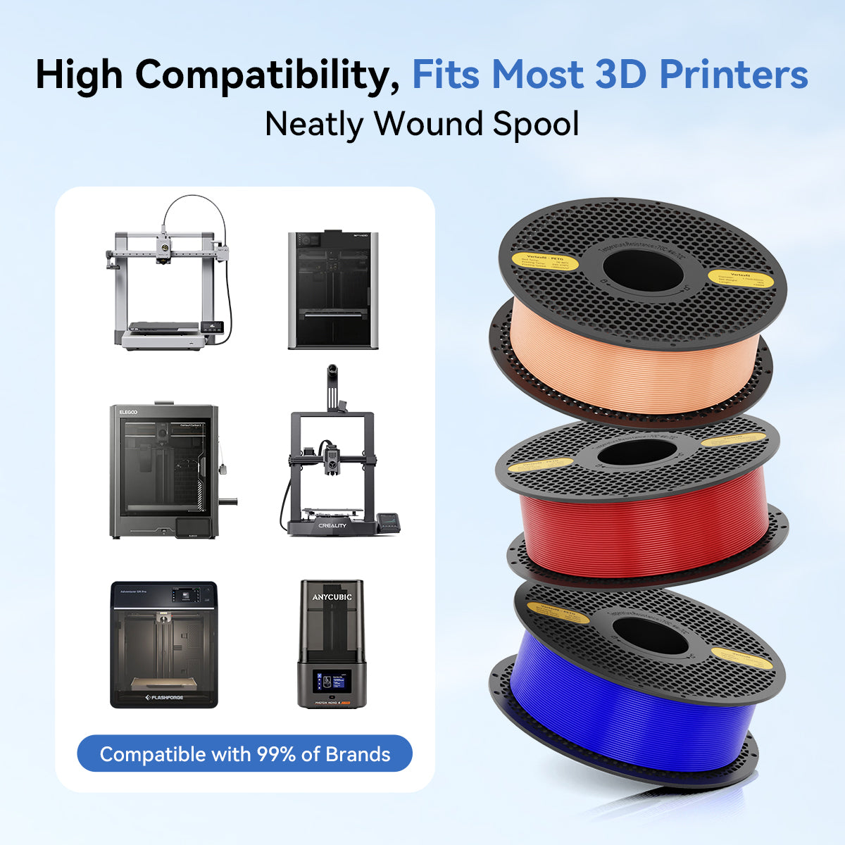 PETG Filament Starter Bundle – 10kg Mixed Colors (10 × 1kg Rolls)