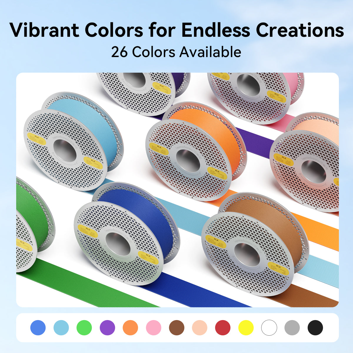 Vertexfil PLA Filament 1kg – 1.75mm, ±0.02mm Dimensional Accuracy